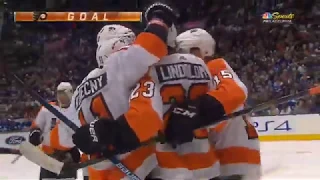 Oskar Lindblom Goal - Philadelphia Flyers vs Toronto Maple Leafs (11/9/19)