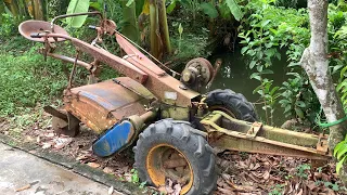 Restoration The Most Rusty Old Cultivator Tire Rims // Rusty Old Tiller Restoration Project