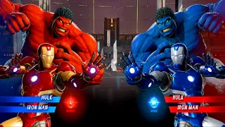 Red Hulk & IronMan Vs Blue Hulk & IronMan (Very Hard)AI Marvel vs Capcom infinite
