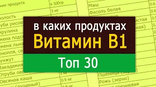 Узнайте В Каких Продуктах Много Витамина B1