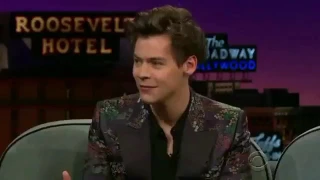 Harry talking about his facial hair on The Late Late Show