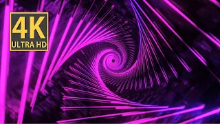 Abstract Background Video 4k Screensaver TV 10 h VJ LOOP NEON Pink Purple Visuals Hypnotic Triangle