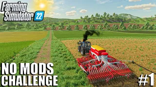 THE ADVENTURE BEGINS!!! | NO MODS Challenge | Episode 1 | Farming Simulator 22