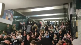 Ukrainian spirit. Hundreds of people shelter at the metro and sing Ukrainian folk songs together