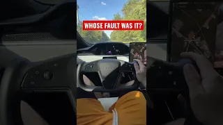 ⚠️*TRUSTS TESLA AUTOPILOT*⚠️ IMMEDIATELY REGRETS IT & ALMOST CRASHES 😳🥵 Would YOU?! #Shorts