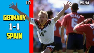 Germany vs Spain 1 - 1 Group Stage Dramatic Match World Cup 94 HD