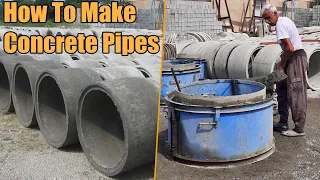 How To Make Concrete Pipes In A Very Simple Way | Cement Pipes Manufacturing Process