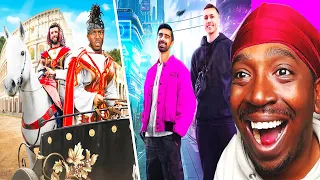 SIDEMEN $100,000 ANCIENT VS FUTURISTIC HOLIDAY (REACTION)