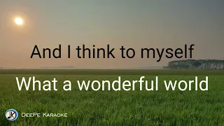 What a Wonderful World | Louis Armstrong | Karaoke | Lyrics | Lower Key | Female Key