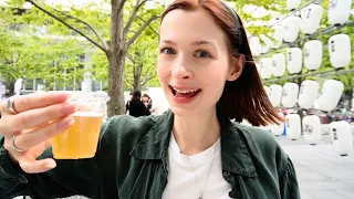 Trying Local Japanese Beer at a Festival in Tokyo