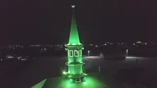 Ночной вид  мечетей села Шыгырдан Чувашской Республики.