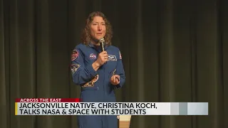 Astronaut Christina Koch entertains, educates during return to her high school