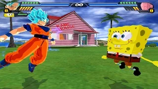 Goku and Spongebob Fusion | Spongeku Square-Saiyan vs Skinny Buu | DBZ Tenkaichi 3 (MOD)