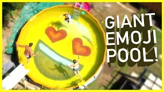 😎DAD TURNS POOL INTO EMOJI!! 😍 | Sam & Nia