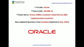 [Sep, 2022] Fast2test 1Z0-996-21 PDF Dumps and 1Z0-996-21 Exam Questions (34-49)