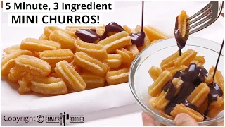 3 Ingredient MINI CHURROS ! EASY Churros Recipe / How to make MINI CHURROS!