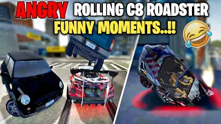 Angry rolling Corvette c8 roadster😱||Funny moments🤣||Extreme car driving simulator||