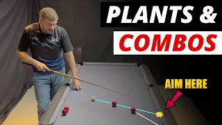 How to make PLANTS & COMBINATION shots | 8 Ball pool tips and techniques, combo shots