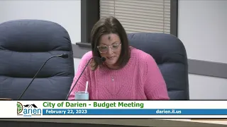 Darien City Council Budget Meeting, February 22, 2022