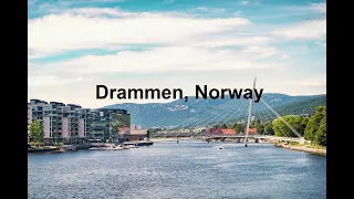 WALKTHROUGH BEAUTIFUL MAIN CITY of #Drammen #NORWAY - 4k Nature - No Talking - No Music - EVENING