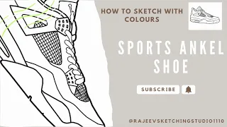 Sports S ankle sketch with colour .#like #artwork #subscribe #video #design #sketch.