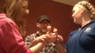 Jenn and jess thumb wrestling
