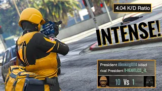 Saving noobs from this TRYHARD ended in an INTENSE BATTLE! [GTA Online]