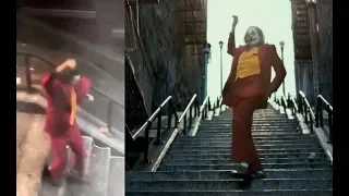 The JOKER dance scene recorded on the set by a fan ∞ Side-by-side with the movie scene