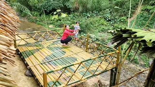 How to make a terrace with bamboo in the forest by a single mother