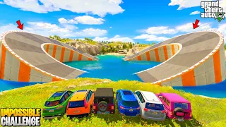 GTA 5: Indian SUV Cars Vs Super SUV Cars | IMPOSSIBLE BIG Circle Water Island Cross | GTA 5 MODS!