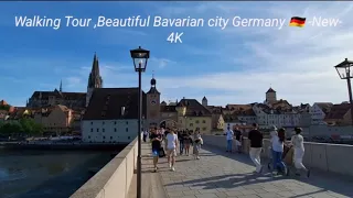 Walking Tour, Beautiful Medieval Bavarian City Germany 🇩🇪-New-4K    World Heritage