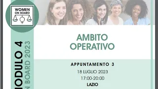 [WOB 2023] Ambito operativo – Appuntamento 3