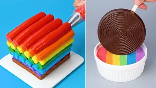 Perfect Rainbow Chocolate Cake You Should Try | Satisfying Cake Decorating Tutorials