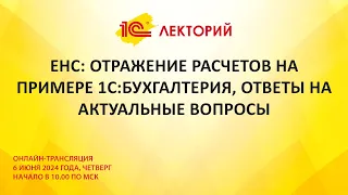 1C:Лекторий 6.6.24 ЕНС: отражение расчетов на примере 1С:Бухгалтерия, ответы на актуальные вопросы