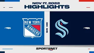 NHL Highlights | Rangers vs. Kraken - November 17, 2022