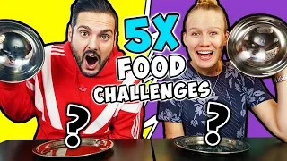 5x VERRÜCKTE FOOD CHALLENGES mit Kaan & Kathi! Nur verrückte Sachen essen!