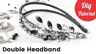 Beaded Bridal Double Hair Headband Tutorial. DIY Gift Idea.