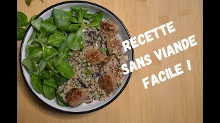 Recette sans viande, boulgour, quinoa et saucisse végétale