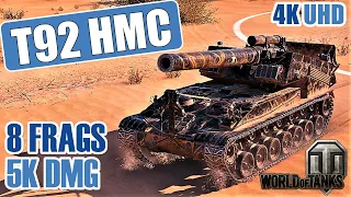 WoT T92 HMC Gameplay 4k ♦ 8 Frags ♦ SPG Arty Review (2020)