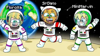 ¡NOS CONVERTIMOS EN ASTRONAUTAS! 🧑‍🚀 👩‍🚀 | SRGATO X FLOR EN COMO VIAJAR A LA LUNA EN MINECRAFT