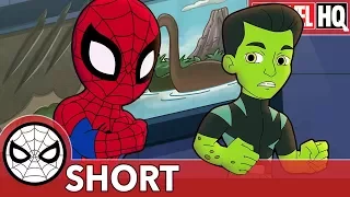 Spidey & Reptil Defend from Dino Destruction! | Marvel Super Hero Adventures - I'm Positive! | SHORT