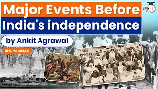 Major Events before India's independence that led to India's independence | Independence Day | UPSC