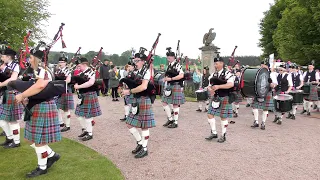 Strathisla Pipe Band play "Castle Dangerous" & "Balmoral" as they march at 2019 Gordon Castle Games