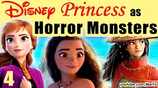 Draw Disney Princesses as Horror Monsters Part 4 Art Challenge | NEW HORROR COLORING BOOK | Mei Yu