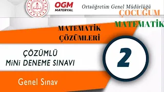 MEB 2. Mini Deneme Sınavı Matematik Soru Çözümleri 6 Haziran 2020