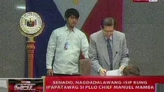 QRT: Senado, nagdadalawang-isip kung ipapatawag si PLLO Chief Manuel Mamba