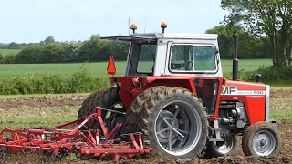 Massey Ferguson 590 & 3060 in the field ploughing and cultivating | Ferguson Days 2022