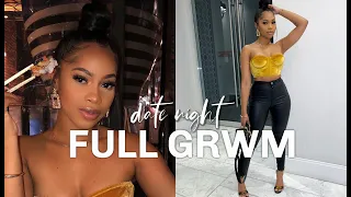 FULL GRWM: DATE NIGHT! TOP KNOT BUN ON NATURAL HAIR + MAKEUP + OUTFIT | Dana Alexia