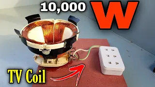 turn the TV coil into the high power 230V 10000W electricity generator - free electricity new 2021