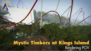 Kings Island Mystic Timbers Roller Coaster POV Rendering